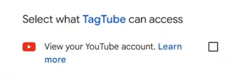 Allow view YouTube account